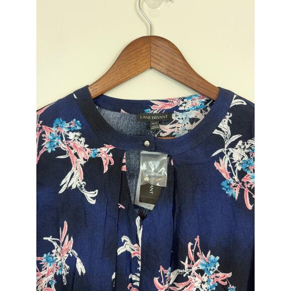 Lane Bryant Blue Floral Trapeze Dress Size 18/20 NWT - Picture 5 of 13
